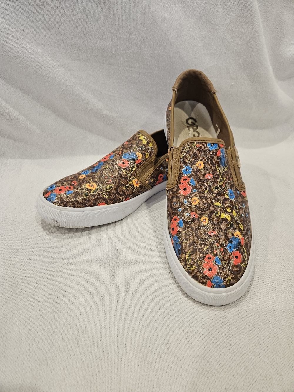 GBG Los Angeles Brown Floral Slip-On Loafers GGBollier-r 8.5
